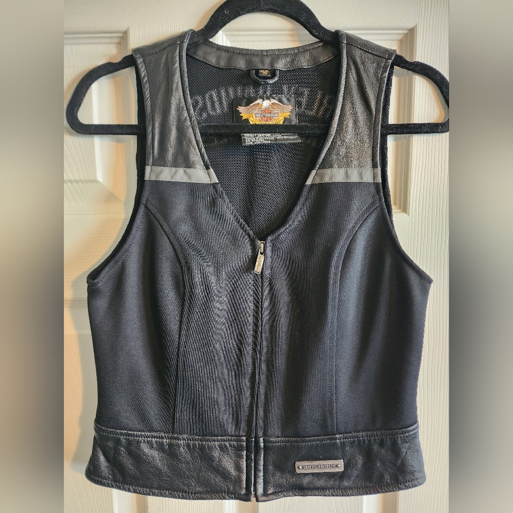 Harley-Davidson Black and Gray Vest